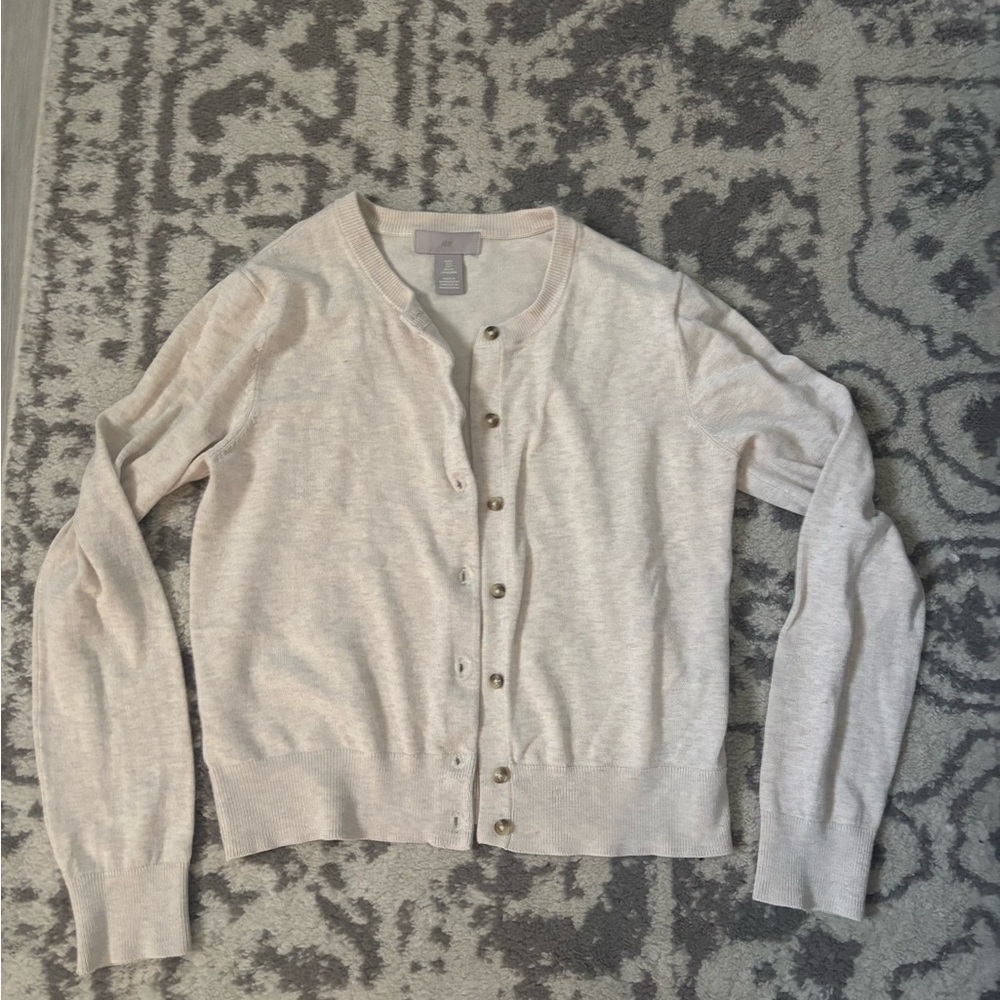 H&M Light Beige Cardigan Sweater size small